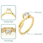 Load image into Gallery viewer, 0.50 Ct Moissanite Twisted Solitaire Engagement Ring In Yellow Gold