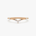 Load image into Gallery viewer, 0.70 Carat Round Shape Moissanite Curved Wedding Ring In Rose Gold