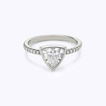Load image into Gallery viewer, 1.20 Carat Trillion Cut Bezel Set Moissanite Ring in White Gold