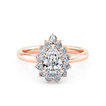 Load image into Gallery viewer, 1.20 Carat Pear Shaped Halo Moissanite Solitaire Ring in Yellow Gold