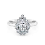 Load image into Gallery viewer, 1.20 Carat Pear Shaped Halo Moissanite Solitaire Ring in Yellow Gold