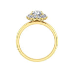 Load image into Gallery viewer, 1.20 Carat Pear Shaped Halo Moissanite Solitaire Ring in Yellow Gold