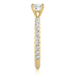 Load image into Gallery viewer, 1.50 Ct Princess Cut Moissanite Engagement Ring with Accents in Yellow Gold