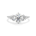 Load image into Gallery viewer, 1.50 Carat Round Cut Moissanite Cluster Engagement Ring In White Gold