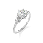Load image into Gallery viewer, 1.50 Carat Round Cut Moissanite Cluster Engagement Ring In White Gold