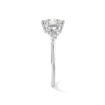 Load image into Gallery viewer, 1.50 Carat Round Cut Moissanite Cluster Engagement Ring In White Gold