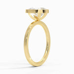 Load image into Gallery viewer, 1.50 Ct Pear Cut Moissanite Bezel Set Engagement Ring in Yellow Gold
