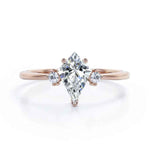 Load image into Gallery viewer, 1.50 Carat Kite & Round Shape Moissanite Three Stone Ring In White Gold