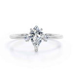 Load image into Gallery viewer, 1.50 Carat Kite & Round Shape Moissanite Three Stone Ring In White Gold