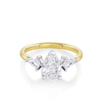 Load image into Gallery viewer, 1.50 Carat Pear & Kite Shape Moissanite Three Stone Ring In Yellow Gold