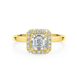 Load image into Gallery viewer, 1.50 Carat Asscher Cut Moissanite Halo Engagement Ring in White Gold