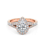Load image into Gallery viewer, 1.50 Ct Pear Cut Moissanite Split Shank Engagement Ring in White Gold