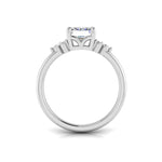 Load image into Gallery viewer, 1.80 Carat Emerald Shape Moissanite Cluster Ring In White Gold