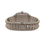 Load image into Gallery viewer, Back View Of Santos Moissanite Diamond Watch