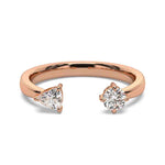 Load image into Gallery viewer, 1 Carat Round and Trillion Cut Toi Et Moi Moissanite Ring in White Gold