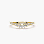 Load image into Gallery viewer, 1 Carat Round Cut Moissanite Curved Ring In Yellow Gold