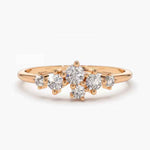 Load image into Gallery viewer, 1 Carat Round Cut Moissanite Cluster Ring In Yellow Gold