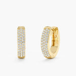 Load image into Gallery viewer, 1 Carat Round Moissanite Hoop Earrings In White Gold