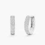 Load image into Gallery viewer, 1 Carat Round Moissanite Hoop Earrings In White Gold
