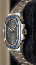 Load image into Gallery viewer, Nautilus Platinum Blue Sapphire Watch