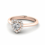 Load image into Gallery viewer, 1 Carat Heart Shape Moissanite Halo Engagement Ring in Rose Gold