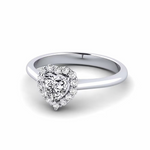 Load image into Gallery viewer, 1 Carat Heart Shape Moissanite Halo Engagement Ring in White Gold