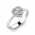 Load image into Gallery viewer, 1 Carat Heart Shape Moissanite Halo Engagement Ring in White Gold