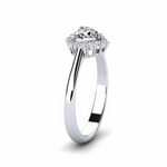 Load image into Gallery viewer, 1 Carat Heart Shape Moissanite Halo Engagement Ring in White Gold