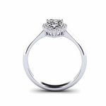 Load image into Gallery viewer, 1 Carat Heart Shape Moissanite Halo Engagement Ring in White Gold