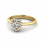 Load image into Gallery viewer, 1 Carat Heart Shape Moissanite Halo Engagement Ring in Yellow Gold