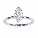 Load image into Gallery viewer, 1 Carat Solitaire Marquise Moissanite Ring in White Gold