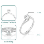 Load image into Gallery viewer, 1 Carat Round Moissanite Twisted Solitaire Ring In Silver