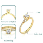Load image into Gallery viewer, 1 Carat Round Moissanite Twisted Solitaire Ring In Yellow Gold