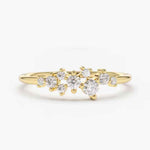 Load image into Gallery viewer, 1 Carat Round Shape Moissanite Cluster Engagement Ring In Yellow Gold