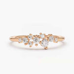 Load image into Gallery viewer, 1 Carat Round Shape Moissanite Cluster Engagement Ring In Yellow Gold