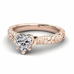 Load image into Gallery viewer, 1 Ct Heart Shape Moissanite Vintage Engagement Ring in Rose Gold