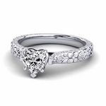 Load image into Gallery viewer, 1 Ct Heart Shape Moissanite Vintage Engagement Ring in White Gold