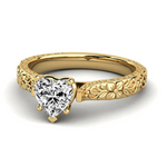Load image into Gallery viewer, 1 Ct Heart Shape Moissanite Vintage Engagement Ring in Yellow Gold