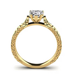 Load image into Gallery viewer, 1 Ct Heart Shape Moissanite Vintage Engagement Ring in Yellow Gold