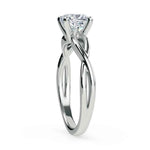 Load image into Gallery viewer, 1 Ct Cushion Cut Twisted Solitaire Moissanite Ring in White Gold