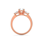 Load image into Gallery viewer, 2 Ct Round & Trillion Cut Moissanite Three Stone Ring In Rose Gold