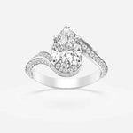 Load image into Gallery viewer, 2.50 Carat Pear Shaped Moissanite Bypass Engagement Ring in White Gold