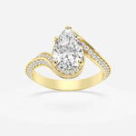 Load image into Gallery viewer, 2.50 Carat Pear Shaped Moissanite Bypass Engagement Ring in White Gold