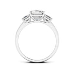 Load image into Gallery viewer, 2.50 Ct Asscher Cut Moissanite Three Stone Engagement Ring in White Gold