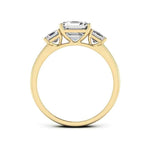 Load image into Gallery viewer, 2.50 Ct Asscher Cut Moissanite Three Stone Engagement Ring in White Gold