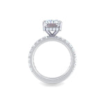 Load image into Gallery viewer, 2.5 Carat Radiant Cut Hidden Halo Moissanite Engagement Ring In White Gold