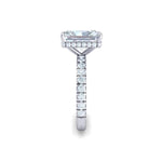 Load image into Gallery viewer, 2.5 Carat Radiant Cut Hidden Halo Moissanite Engagement Ring In White Gold
