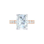 Load image into Gallery viewer, 2.50 Carat Radiant Cut Moissanite Hidden Halo Ring In White Gold