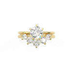 Load image into Gallery viewer, 2.50 Carat Round Shape Moissanite Cluster Bridal Set Ring In Yellow Gold