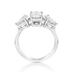 Load image into Gallery viewer, 2.8 Carat Oval Shape Three Stone Moissanite Ring in White Gold